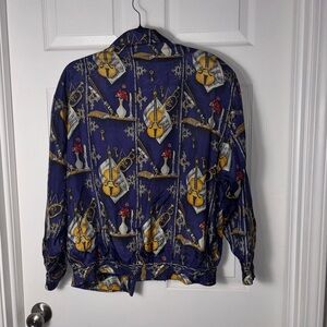 Vintage Women’s 90’s Silk Road Jacket Windbreaker Music themed Zip Up